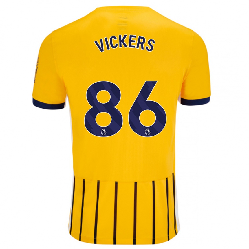 Enfant Football Maillot Jacob Vickers #86 Doré Bleu À Fines Rayures Tenues Extérieur 2024/25