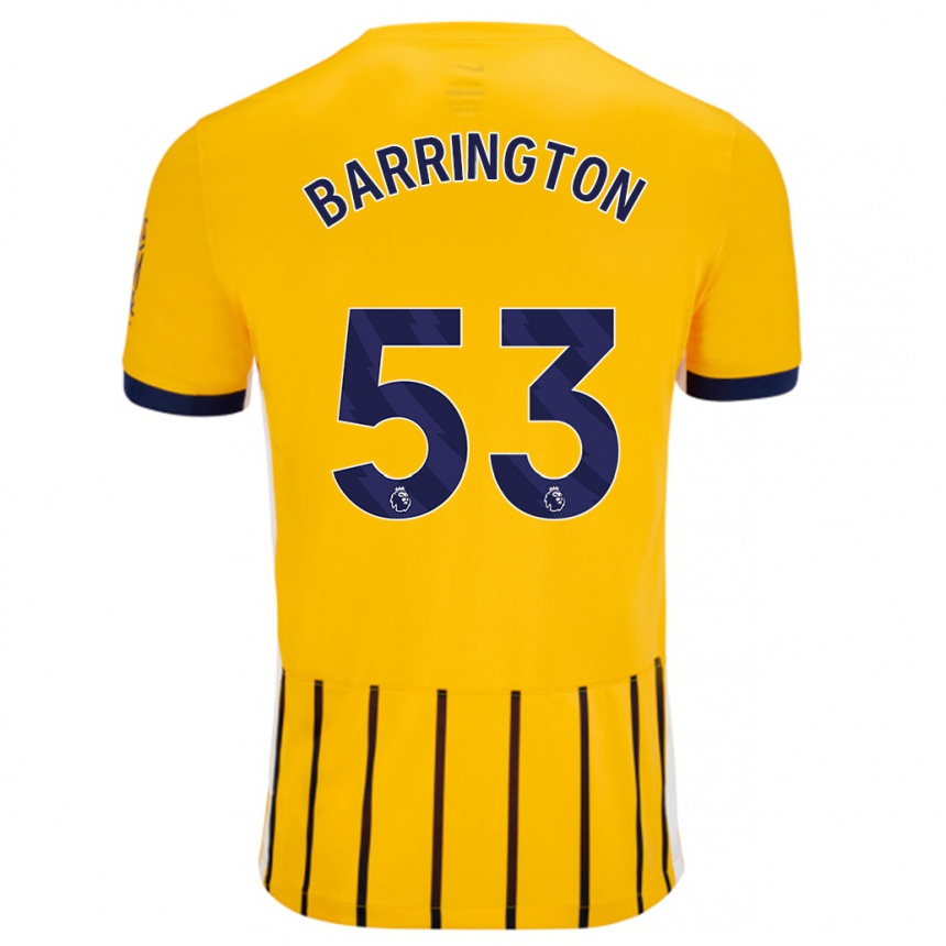 Enfant Football Maillot Luca Barrington #53 Doré Bleu À Fines Rayures Tenues Extérieur 2024/25