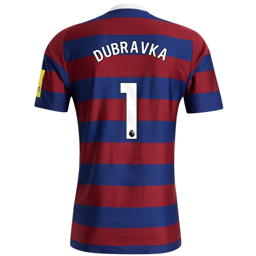 Enfant Football Maillot Martin Dúbravka #1 Bordeaux Bleu Marine Tenues Extérieur 2024/25