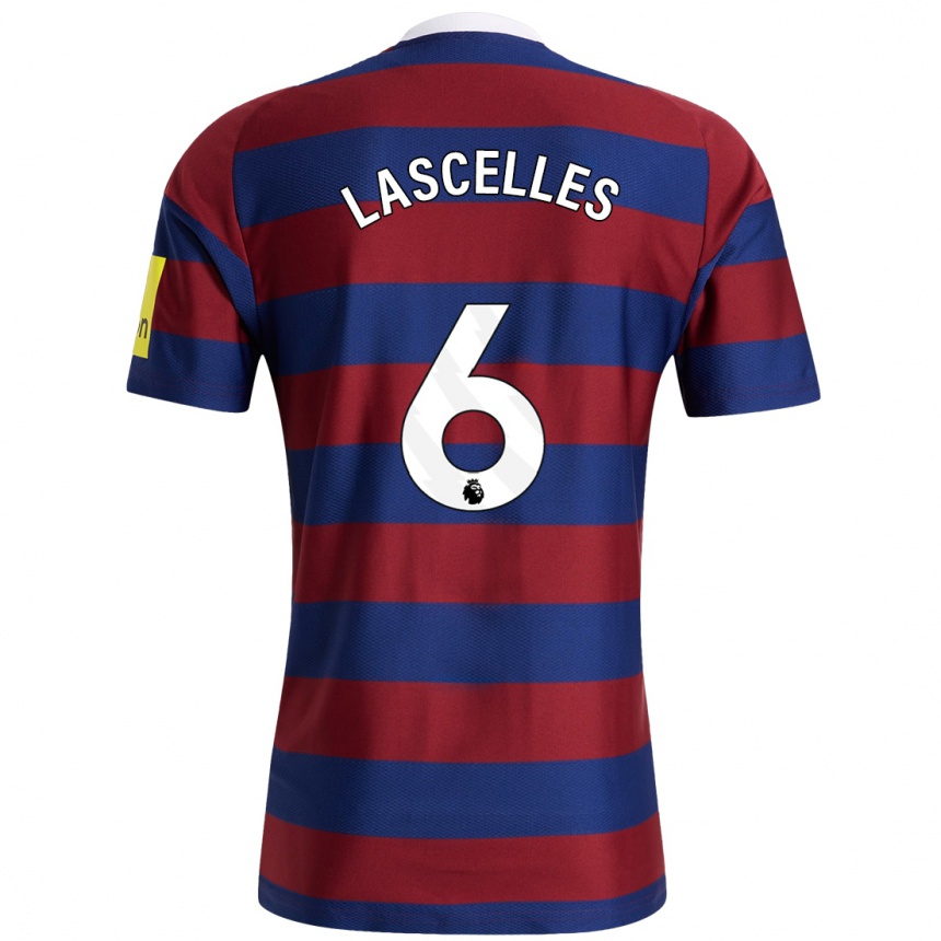 Enfant Football Maillot Jamaal Lascelles #6 Bordeaux Bleu Marine Tenues Extérieur 2024/25