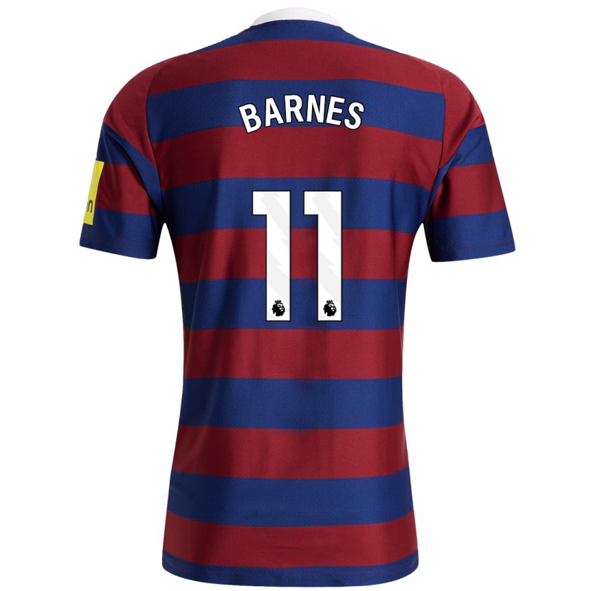 Enfant Football Maillot Harvey Barnes #11 Bordeaux Bleu Marine Tenues Extérieur 2024/25