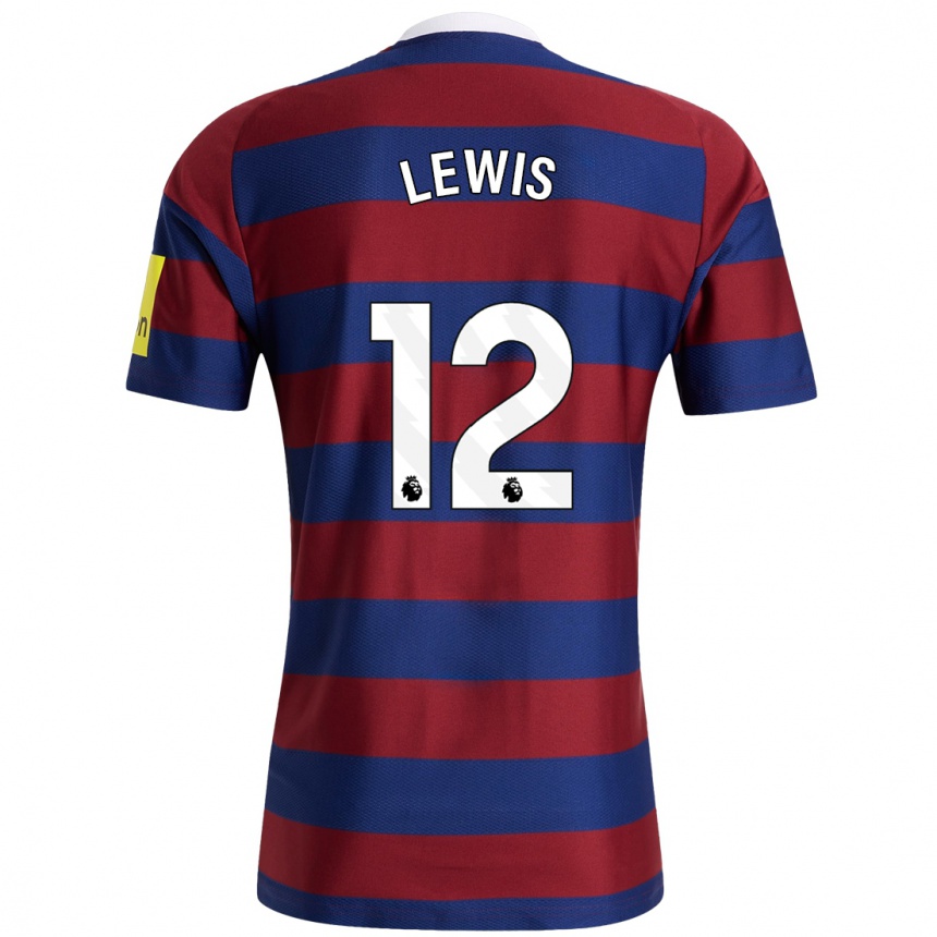 Enfant Football Maillot Jamal Lewis #12 Bordeaux Bleu Marine Tenues Extérieur 2024/25