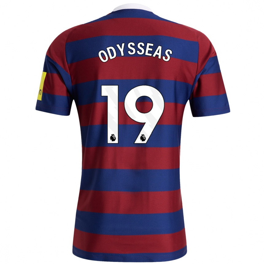 Enfant Football Maillot Odysseas Vlachodimos #19 Bordeaux Bleu Marine Tenues Extérieur 2024/25