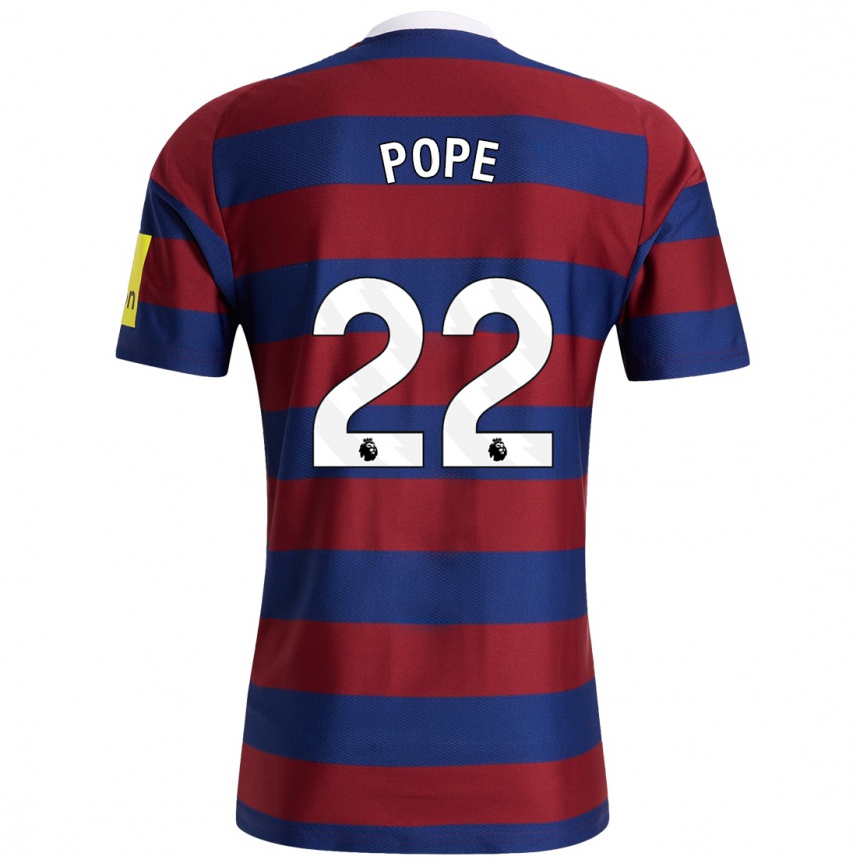 Enfant Football Maillot Nick Pope #22 Bordeaux Bleu Marine Tenues Extérieur 2024/25