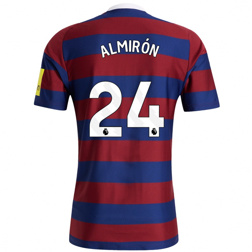 Enfant Football Maillot Miguel Almirón #24 Bordeaux Bleu Marine Tenues Extérieur 2024/25