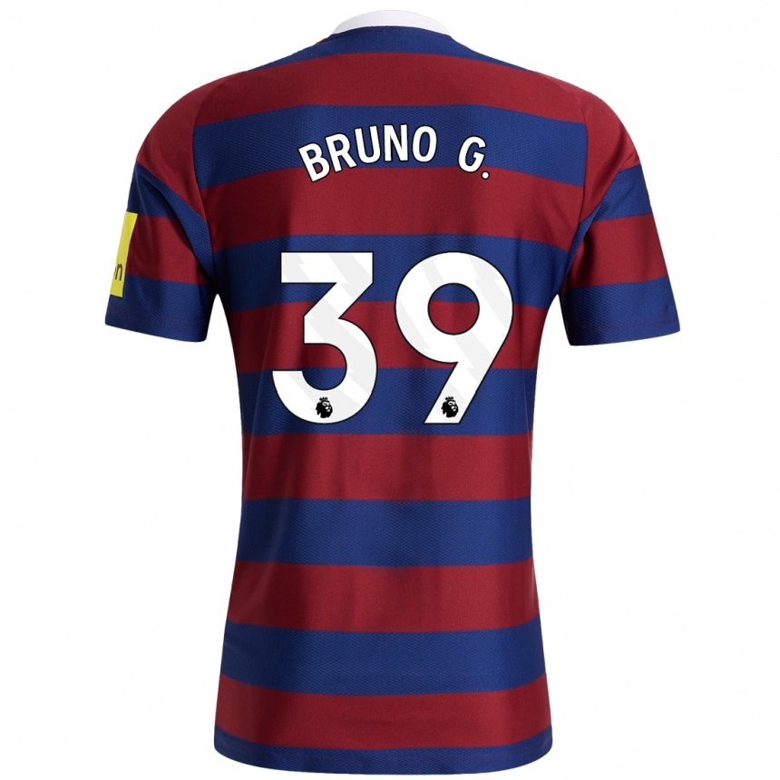 Enfant Football Maillot Bruno Guimarães #39 Bordeaux Bleu Marine Tenues Extérieur 2024/25