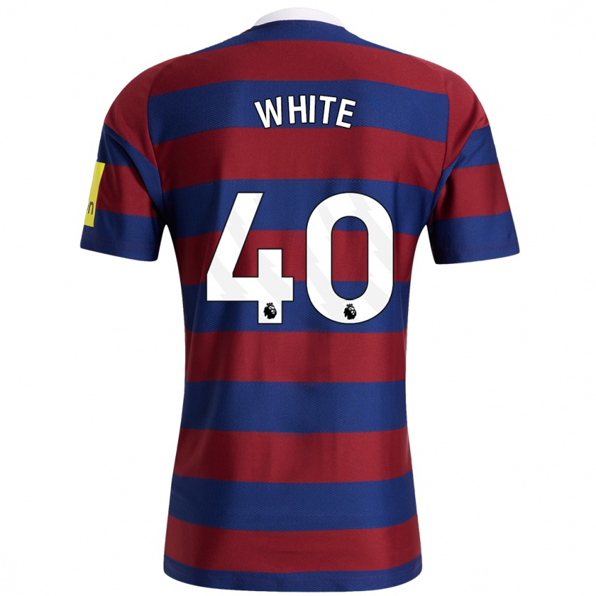 Enfant Football Maillot Joe White #40 Bordeaux Bleu Marine Tenues Extérieur 2024/25