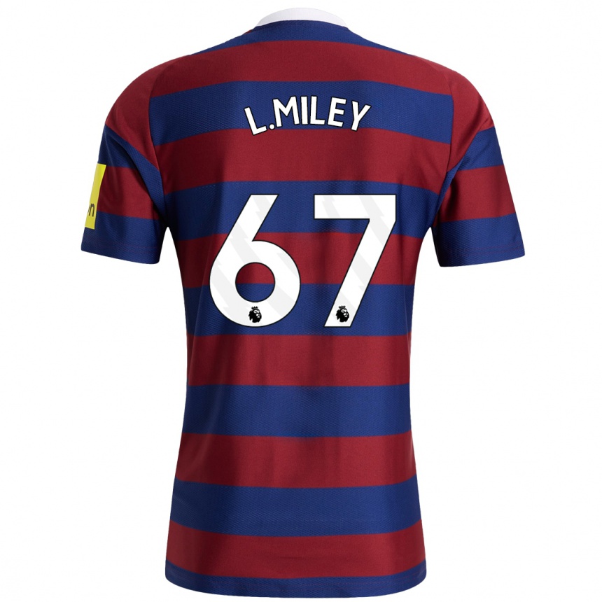 Enfant Football Maillot Lewis Miley #67 Bordeaux Bleu Marine Tenues Extérieur 2024/25