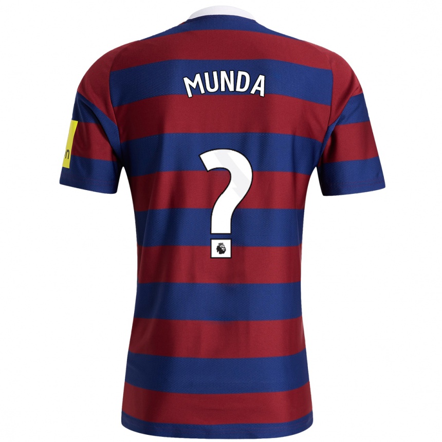 Enfant Football Maillot Anthony Munda #0 Bordeaux Bleu Marine Tenues Extérieur 2024/25