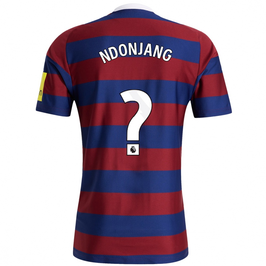 Enfant Football Maillot Alan Ndonjang #0 Bordeaux Bleu Marine Tenues Extérieur 2024/25