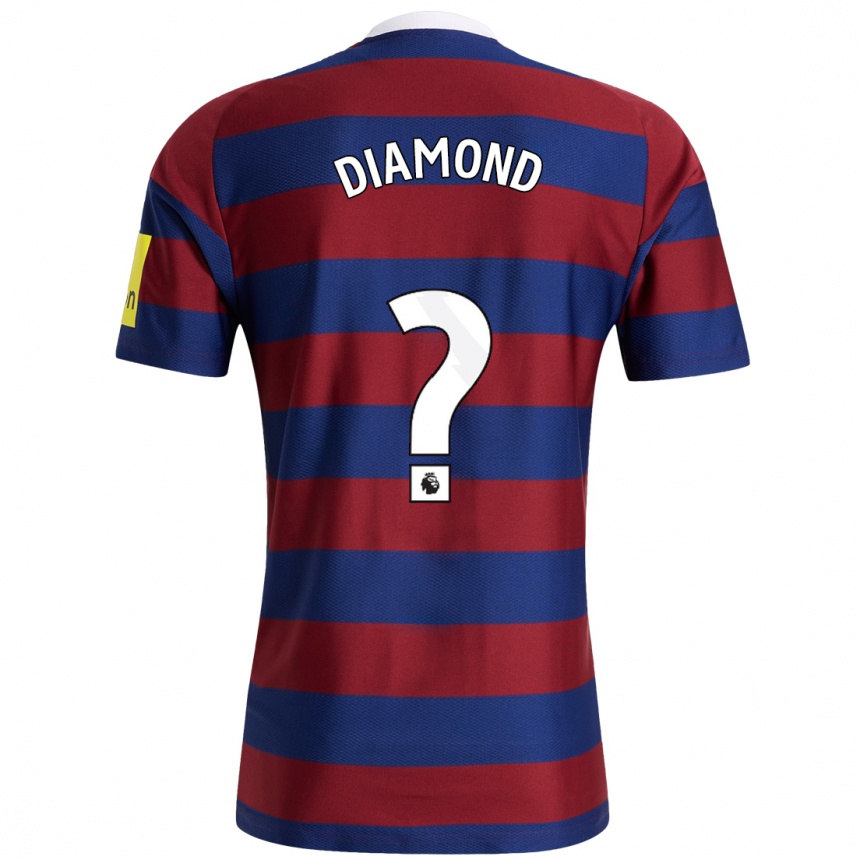 Enfant Football Maillot James Diamond #0 Bordeaux Bleu Marine Tenues Extérieur 2024/25