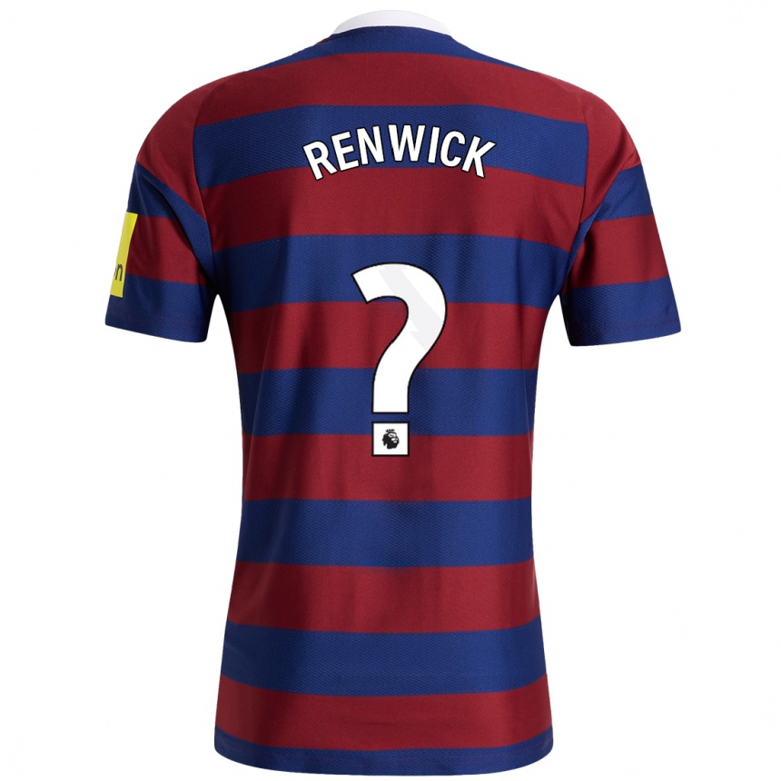 Enfant Football Maillot Leon Renwick #0 Bordeaux Bleu Marine Tenues Extérieur 2024/25