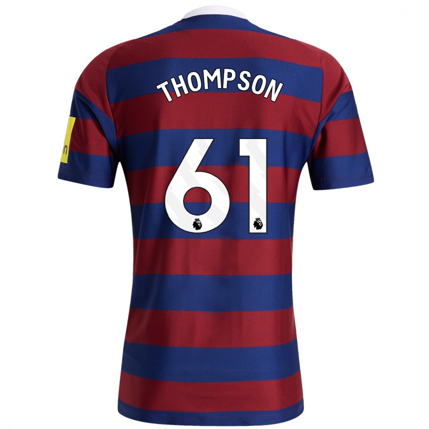 Enfant Football Maillot Max Thompson #61 Bordeaux Bleu Marine Tenues Extérieur 2024/25