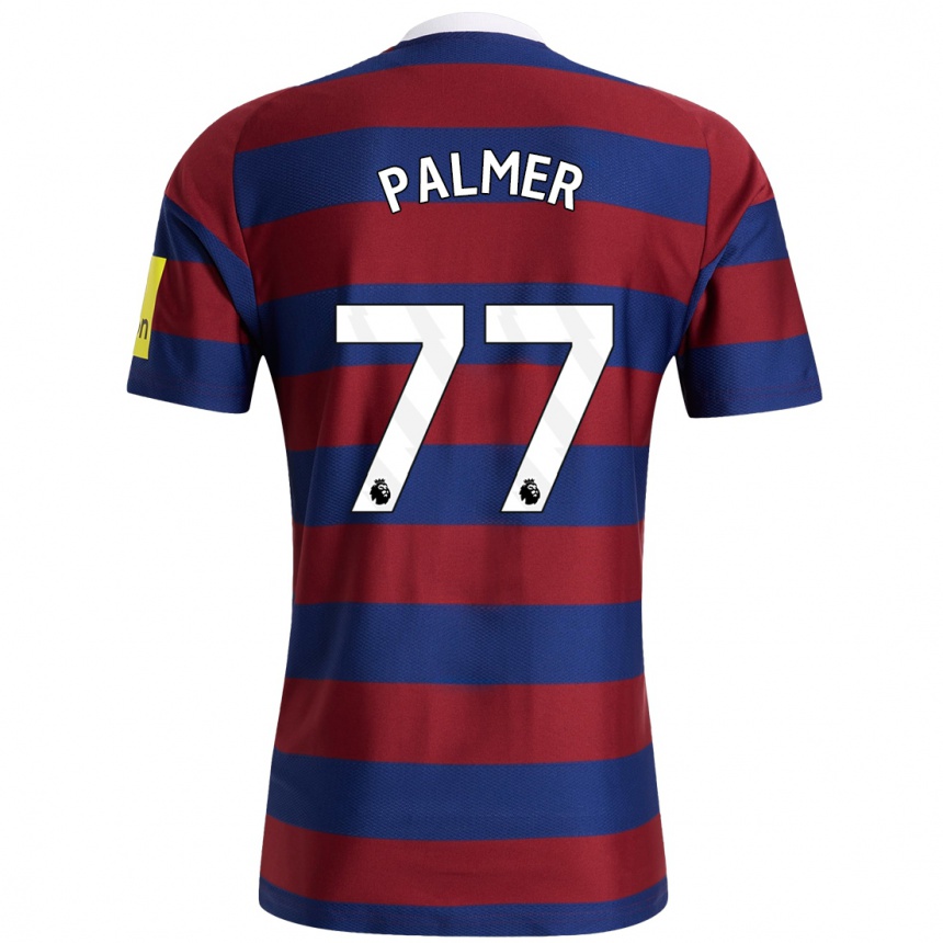 Enfant Football Maillot Darren Palmer #77 Bordeaux Bleu Marine Tenues Extérieur 2024/25