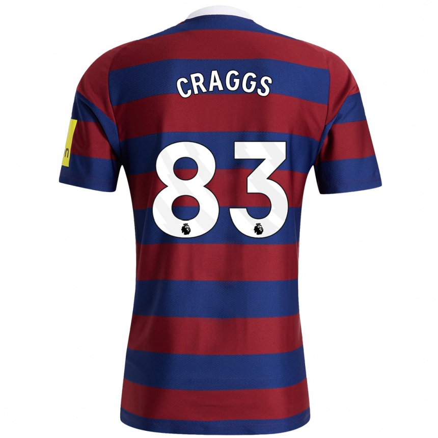 Enfant Football Maillot Luke Craggs #83 Bordeaux Bleu Marine Tenues Extérieur 2024/25