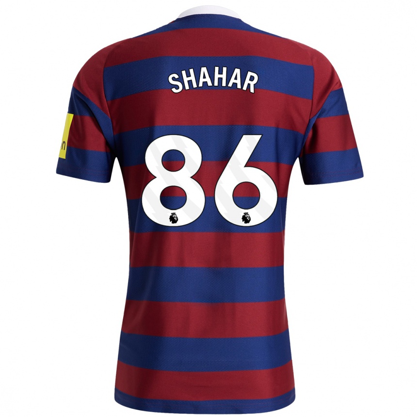 Enfant Football Maillot Leo Shahar #86 Bordeaux Bleu Marine Tenues Extérieur 2024/25