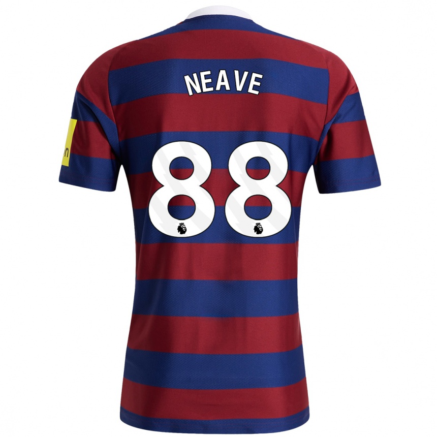 Enfant Football Maillot Sean Neave #88 Bordeaux Bleu Marine Tenues Extérieur 2024/25