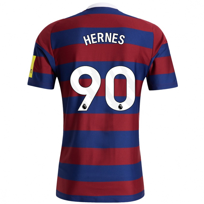 Enfant Football Maillot Travis Hernes #90 Bordeaux Bleu Marine Tenues Extérieur 2024/25