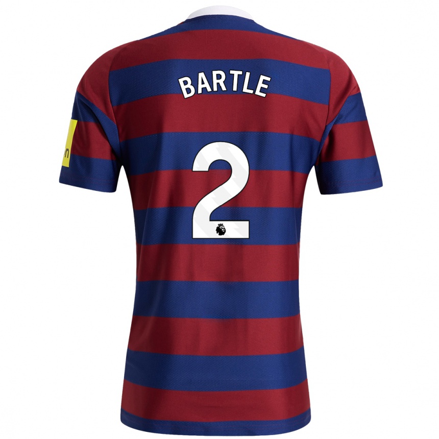 Enfant Football Maillot Jodie Bartle #2 Bordeaux Bleu Marine Tenues Extérieur 2024/25