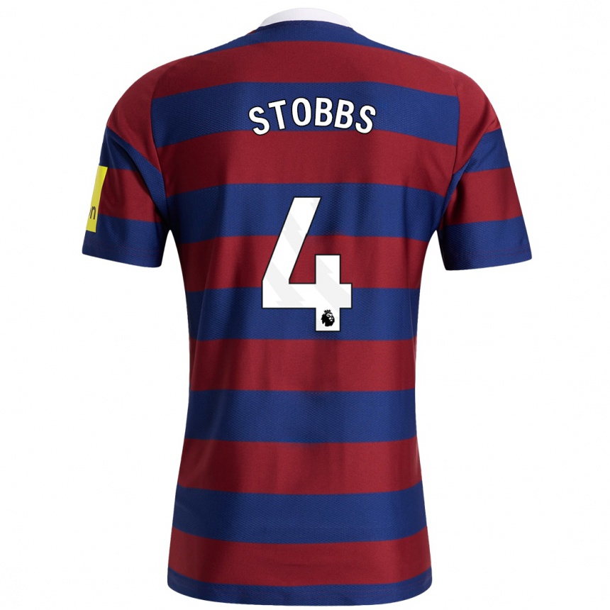 Enfant Football Maillot Amber-Keegan Stobbs #4 Bordeaux Bleu Marine Tenues Extérieur 2024/25