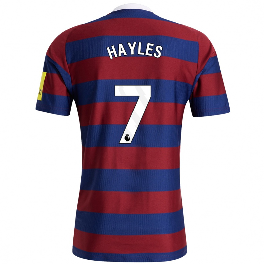 Enfant Football Maillot Shania Hayles #7 Bordeaux Bleu Marine Tenues Extérieur 2024/25