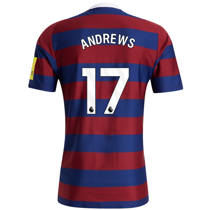 Enfant Football Maillot Amy Andrews #17 Bordeaux Bleu Marine Tenues Extérieur 2024/25