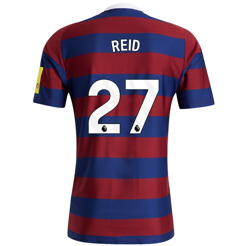 Enfant Football Maillot Hannah Reid #27 Bordeaux Bleu Marine Tenues Extérieur 2024/25