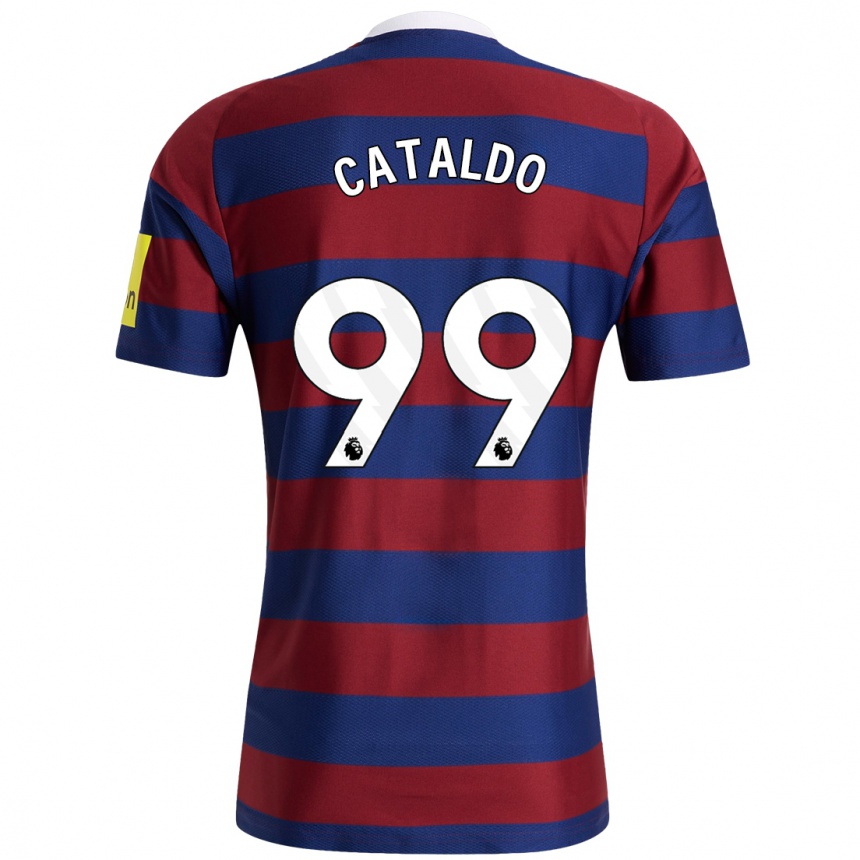 Enfant Football Maillot Lia Cataldo #99 Bordeaux Bleu Marine Tenues Extérieur 2024/25