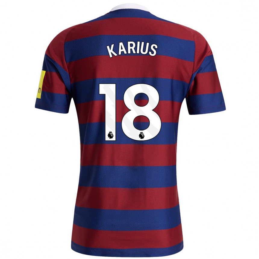 Enfant Football Maillot Loris Karius #18 Bordeaux Bleu Marine Tenues Extérieur 2024/25