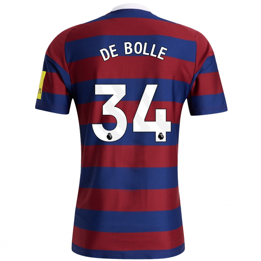 Enfant Football Maillot Lucas De Bolle #34 Bordeaux Bleu Marine Tenues Extérieur 2024/25