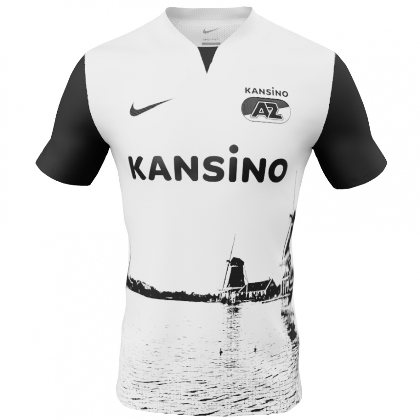 Enfant Football Maillot Karlijn Woons #4 Blanc Noir Tenues Extérieur 2024/25