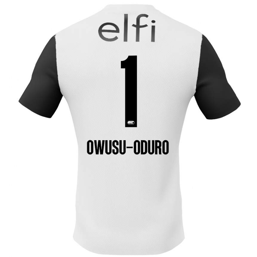 Enfant Football Maillot Rome Jayden Owusu-Oduro #1 Blanc Noir Tenues Extérieur 2024/25