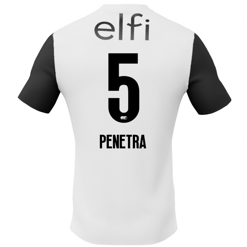 Enfant Football Maillot Alexandre Penetra #5 Blanc Noir Tenues Extérieur 2024/25