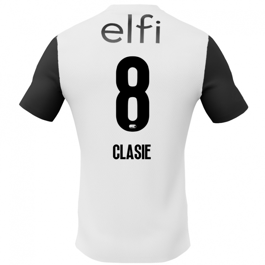 Enfant Football Maillot Jordy Clasie #8 Blanc Noir Tenues Extérieur 2024/25