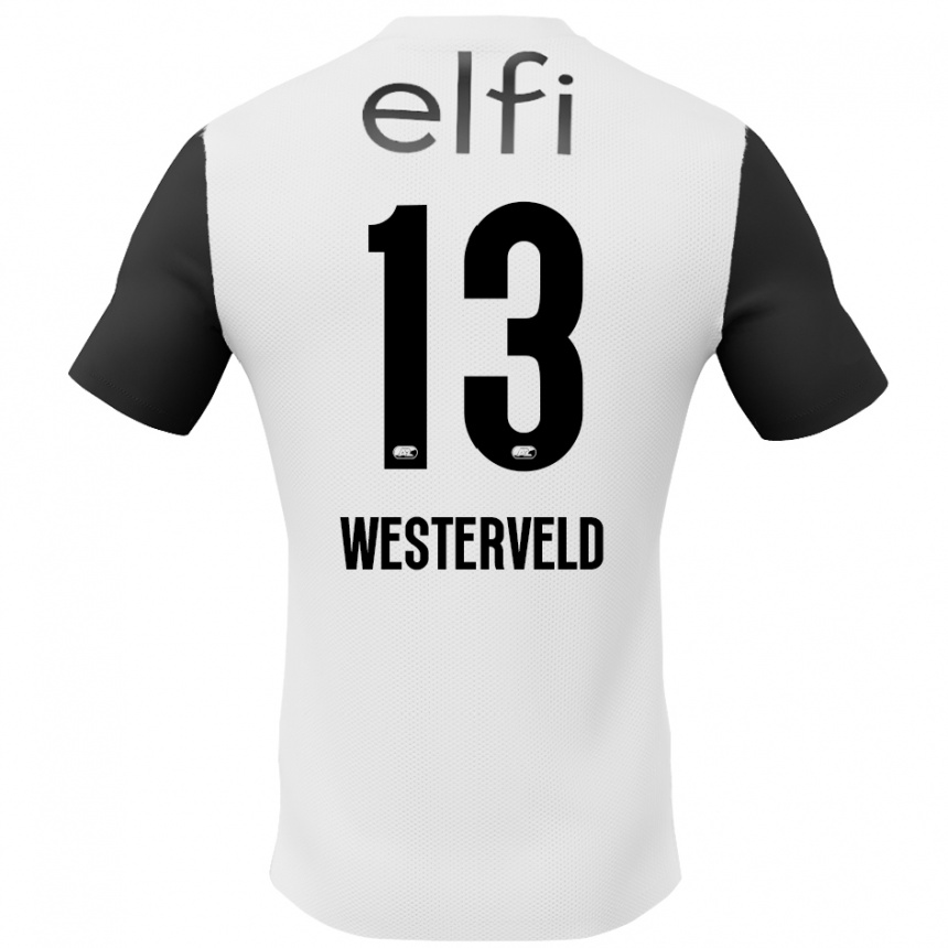 Enfant Football Maillot Sem Westerveld #13 Blanc Noir Tenues Extérieur 2024/25