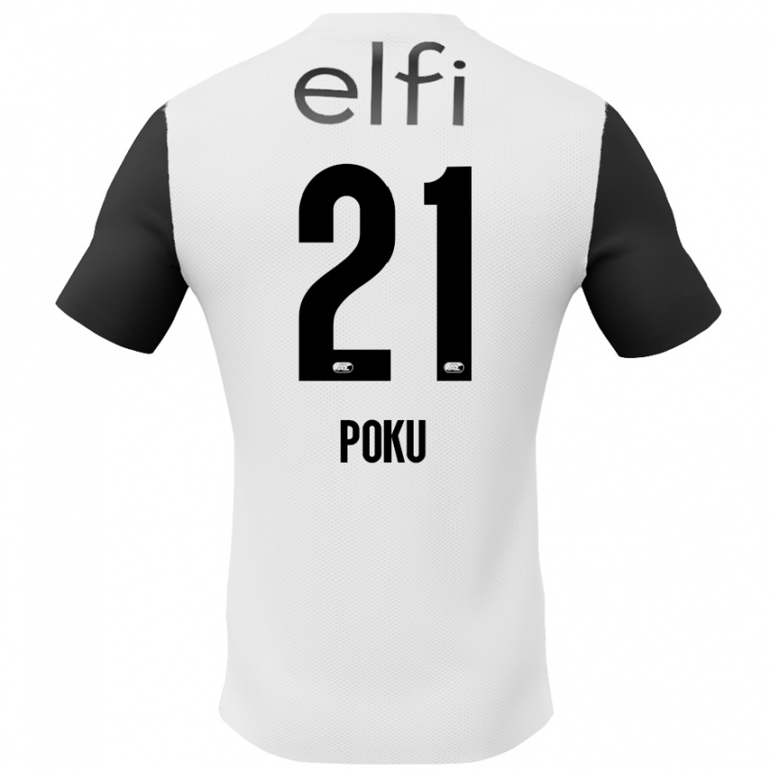 Enfant Football Maillot Ernest Poku #21 Blanc Noir Tenues Extérieur 2024/25