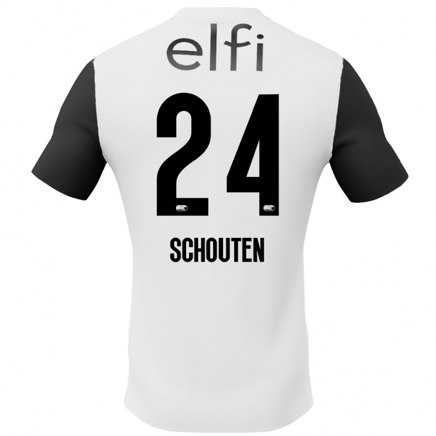 Enfant Football Maillot Lewis Schouten #24 Blanc Noir Tenues Extérieur 2024/25