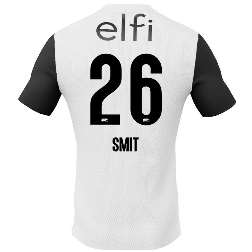 Enfant Football Maillot Kees Smit #26 Blanc Noir Tenues Extérieur 2024/25