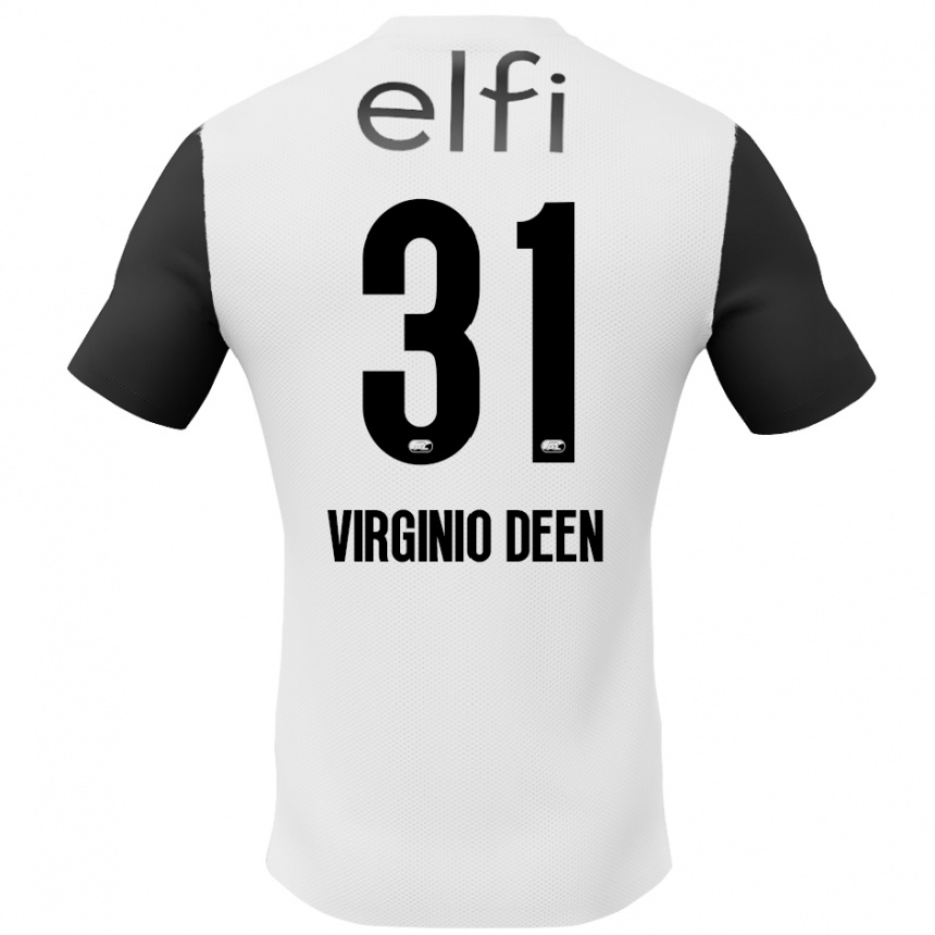 Enfant Football Maillot Daniël Virginio Deen #31 Blanc Noir Tenues Extérieur 2024/25