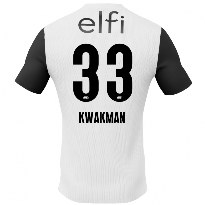 Enfant Football Maillot Dave Kwakman #33 Blanc Noir Tenues Extérieur 2024/25