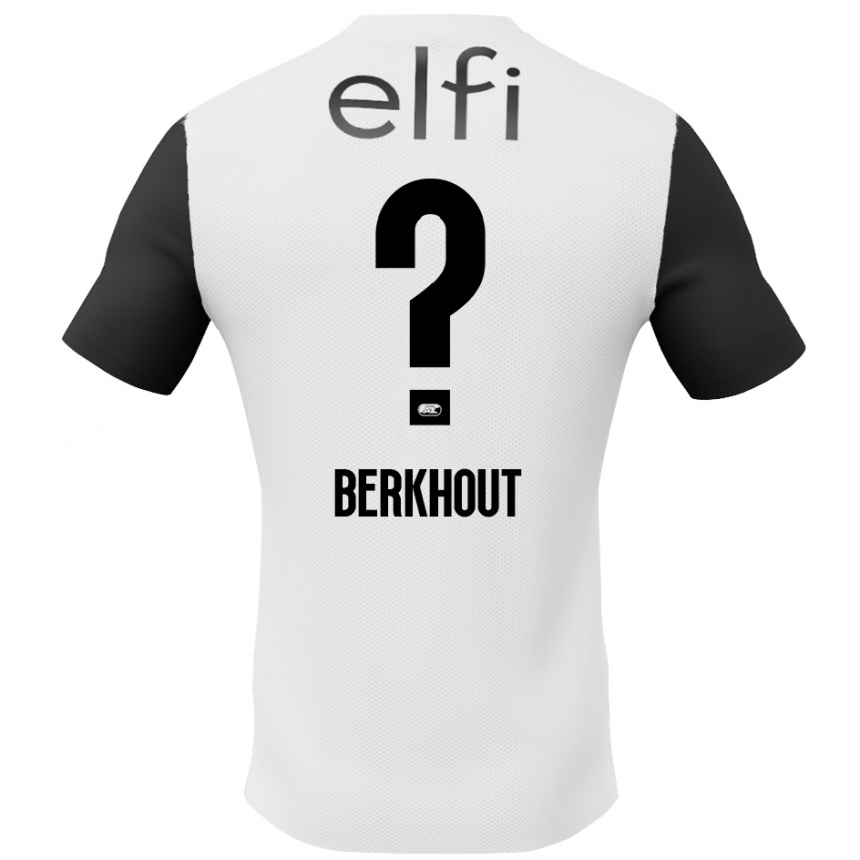 Enfant Football Maillot Jorn Berkhout #0 Blanc Noir Tenues Extérieur 2024/25