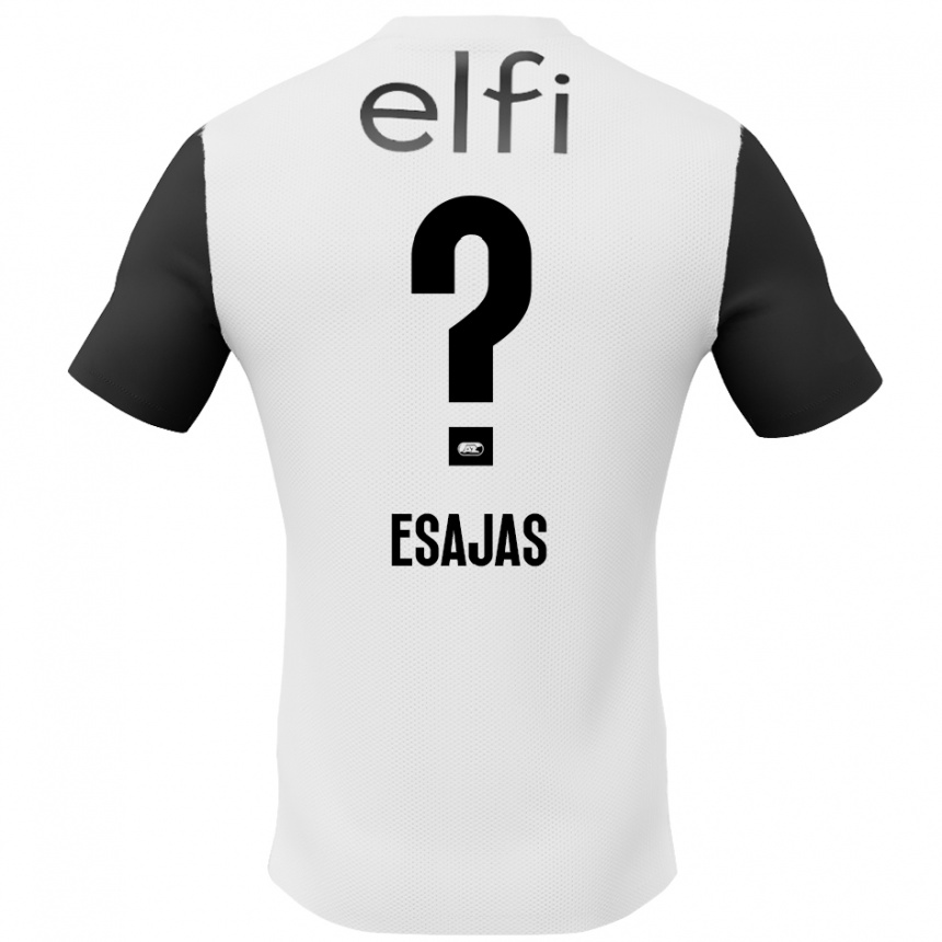 Enfant Football Maillot Jeremiah Esajas #0 Blanc Noir Tenues Extérieur 2024/25