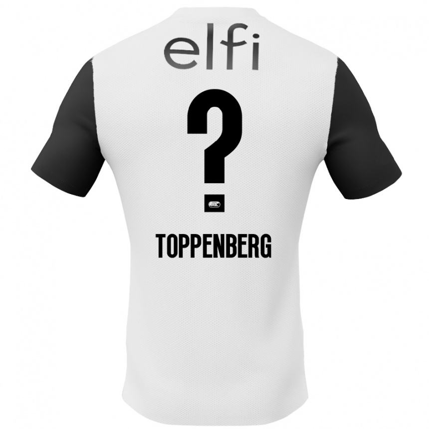 Enfant Football Maillot Kevin Toppenberg #0 Blanc Noir Tenues Extérieur 2024/25