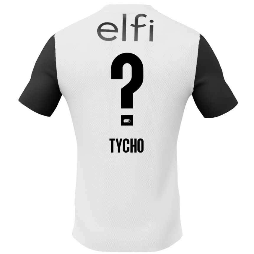 Enfant Football Maillot Tycho De Wit #0 Blanc Noir Tenues Extérieur 2024/25