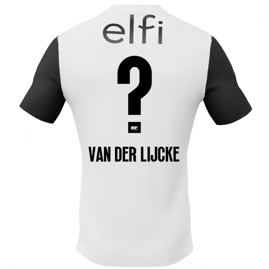 Enfant Football Maillot Donny Van Der Lijcke #0 Blanc Noir Tenues Extérieur 2024/25