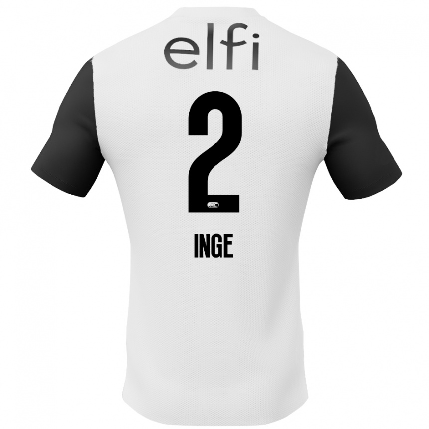 Enfant Football Maillot Kiani Inge #2 Blanc Noir Tenues Extérieur 2024/25