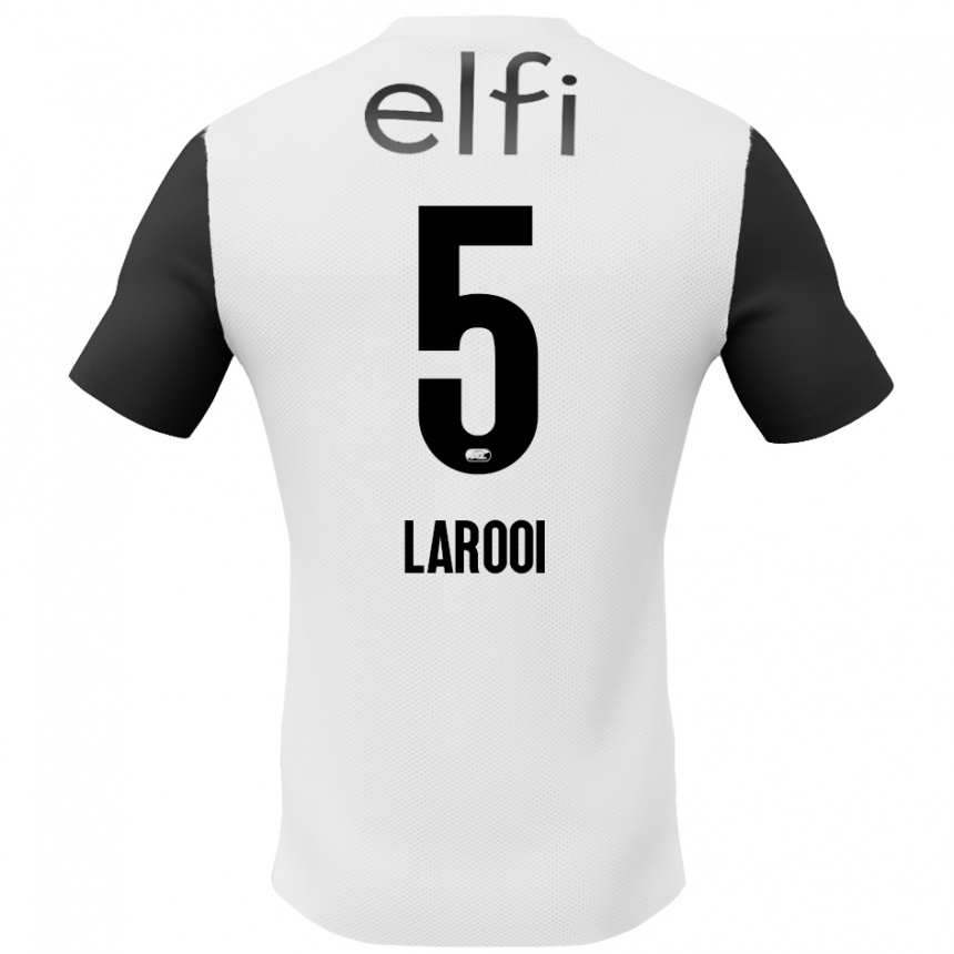 Enfant Football Maillot Finn Larooi #5 Blanc Noir Tenues Extérieur 2024/25