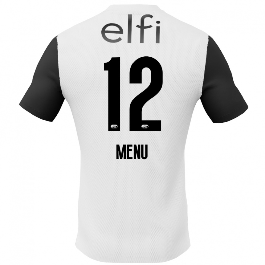 Enfant Football Maillot Mathijs Menu #12 Blanc Noir Tenues Extérieur 2024/25