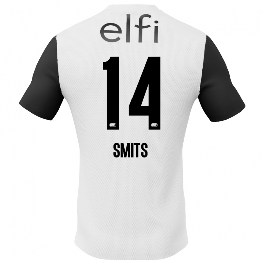 Enfant Football Maillot Anthony Smits #14 Blanc Noir Tenues Extérieur 2024/25