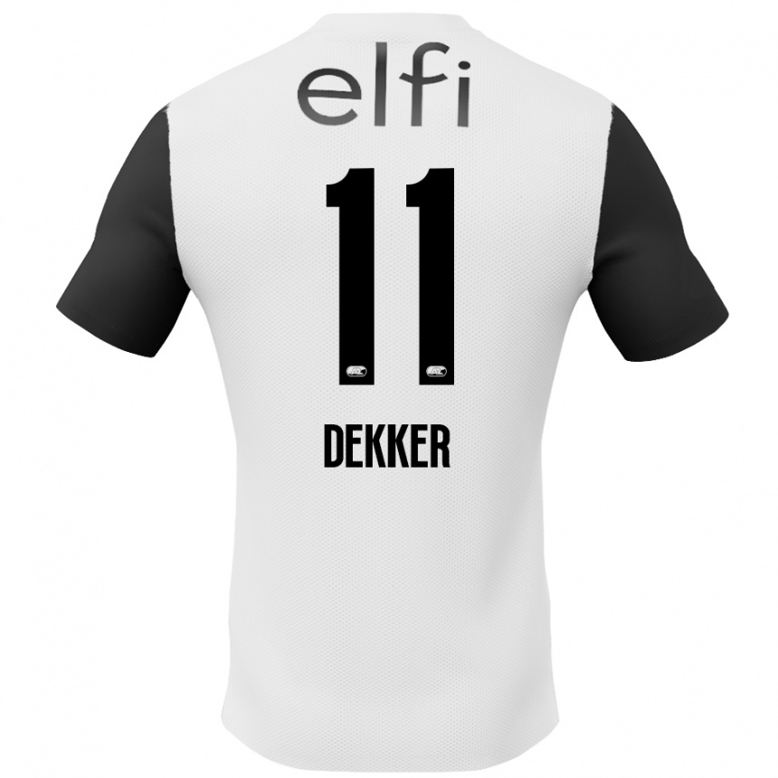 Enfant Football Maillot Isabella Dekker #11 Blanc Noir Tenues Extérieur 2024/25